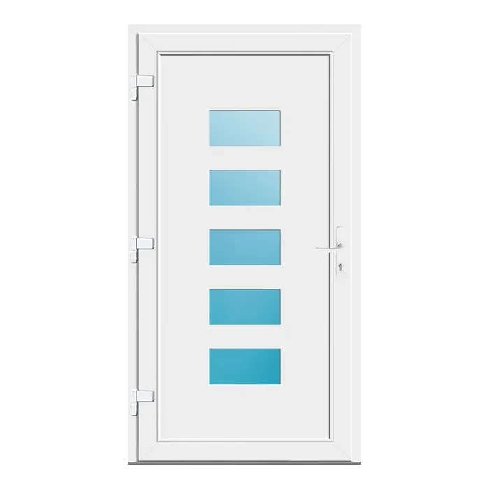 Haustür 106x200 cm Anthrazitgrau genarbt Merkur aus Kunststoff