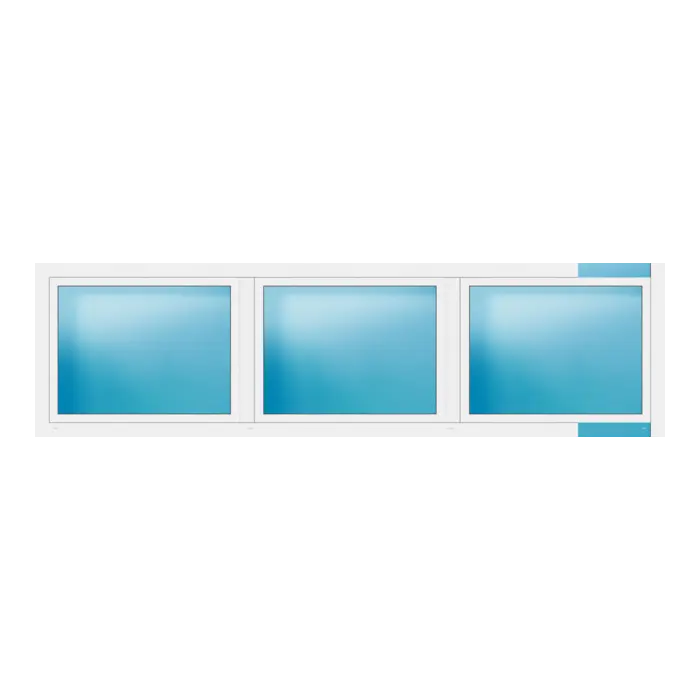 Dreiflügeliges Fenster 348x96 cm Weiß