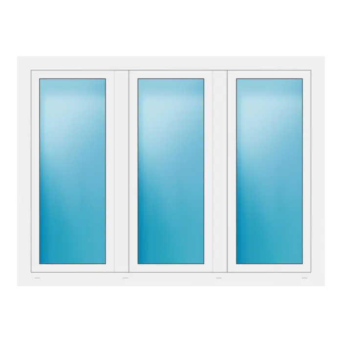 Dreiflügeliges Fenster 174x130 cm Weiß