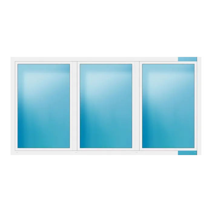 Dreiflügeliges Fenster 342x176 cm Weiß