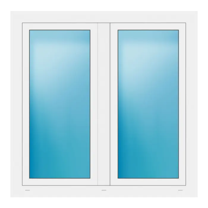 Zweiflügeliges Fenster 125x124,5 cm Weiß