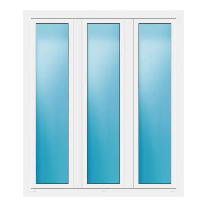 Dreiflügeliges Fenster 156x180 cm Weiß