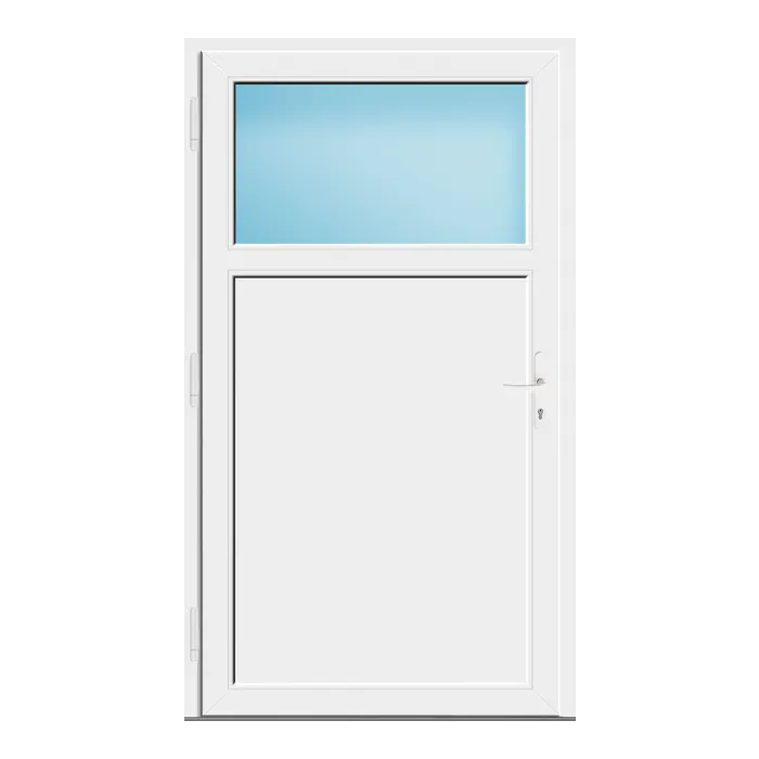 Nebeneingangstür 118x206 cm Anthrazitgrau genarbt 1/3 Glas