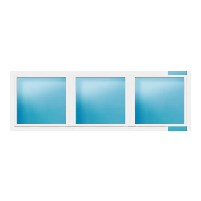 Dreiflügeliges Fenster 344x114 cm Weiß