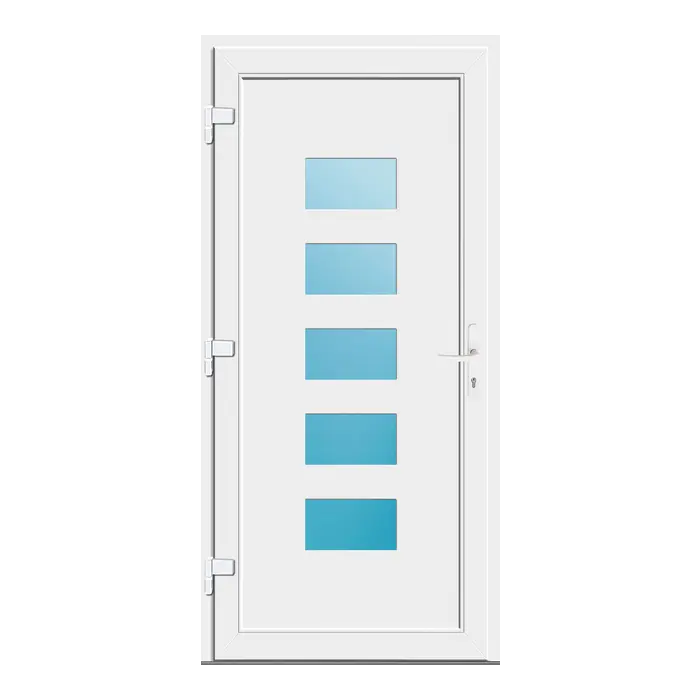 Haustür 95x200 cm Anthrazitgrau genarbt Merkur aus Kunststoff