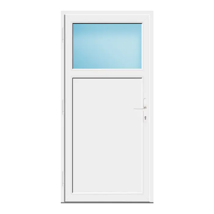 Nebeneingangstür 88x183 cm Weiß 1/3 Glas