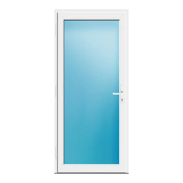 Nebeneingangstür 90x200 cm Weiß Vollglas