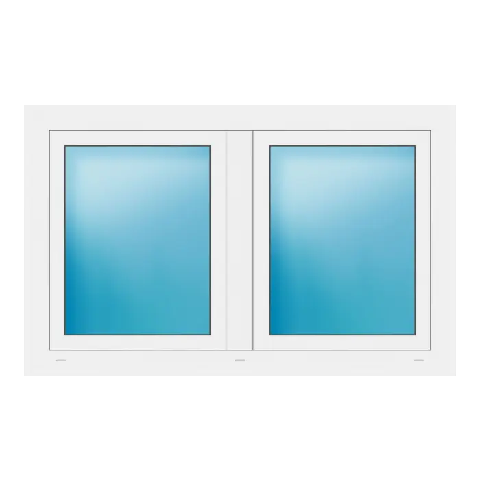 Zweiflügeliges Fenster 134x84 cm Weiß