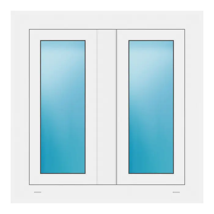 Zweiflügeliges Fenster 82x82 cm Weiß