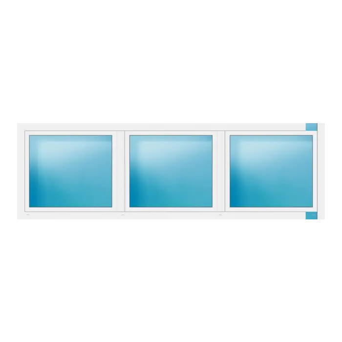 Dreiflügeliges Fenster 320x100 cm Weiß
