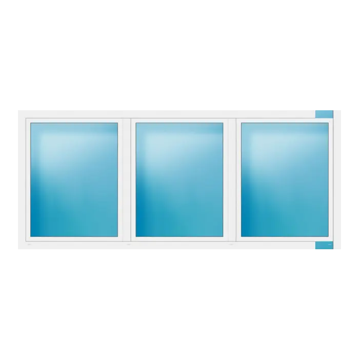 Dreiflügeliges Fenster 326x140 cm Weiß