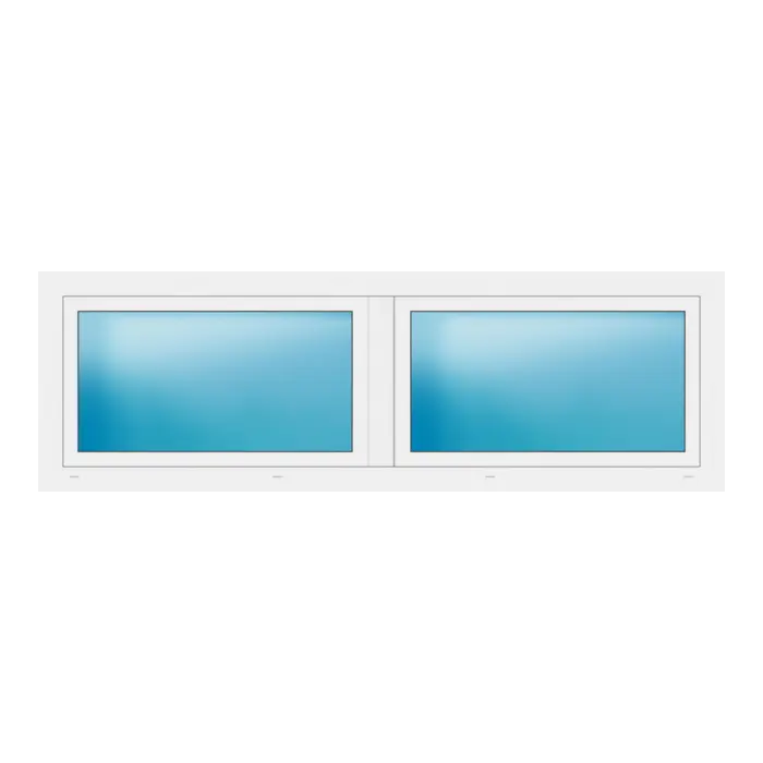 Zweiflügeliges Fenster 218x70 cm Weiß