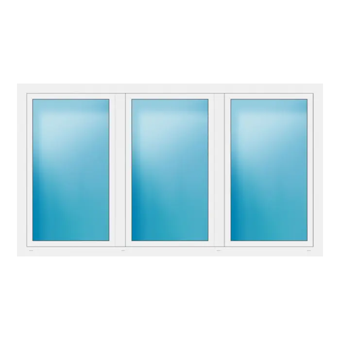 Dreiflügeliges Fenster 248x140 cm Weiß