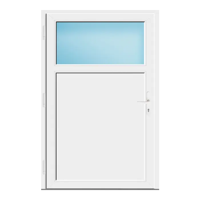 Nebeneingangstür 118x180 cm Anthrazitgrau genarbt 1/3 Glas