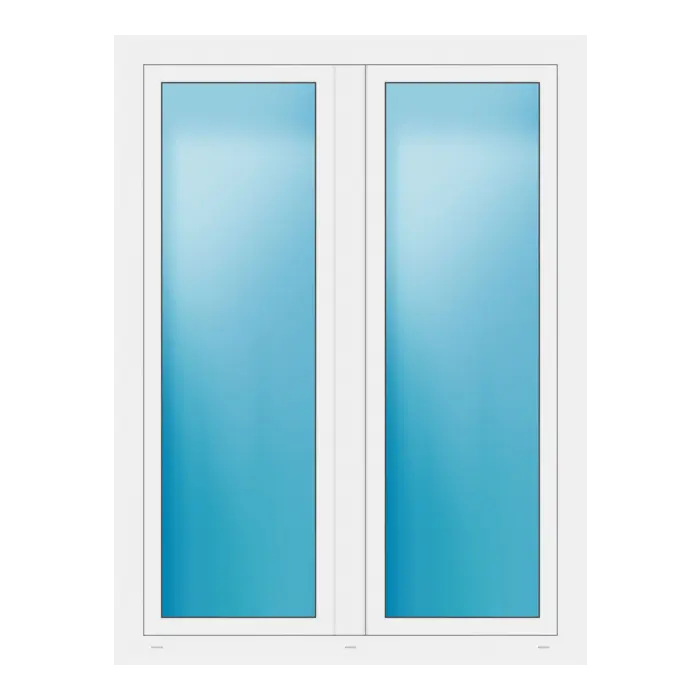 Zweiflügeliges Fenster 126x168 cm Weiß