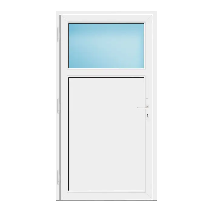 Nebeneingangstür 110x208 cm Anthrazit genarbt 1/3 Glas