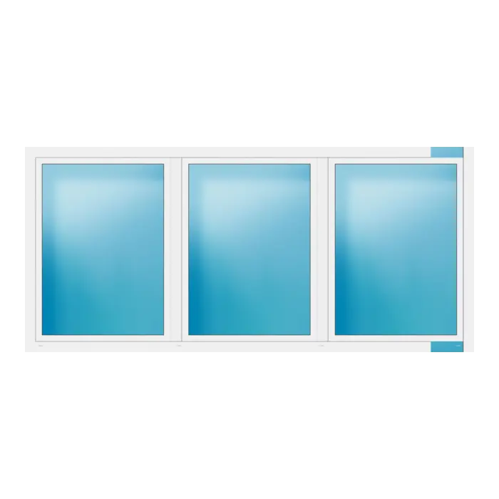 Dreiflügeliges Fenster 332x152 cm Weiß