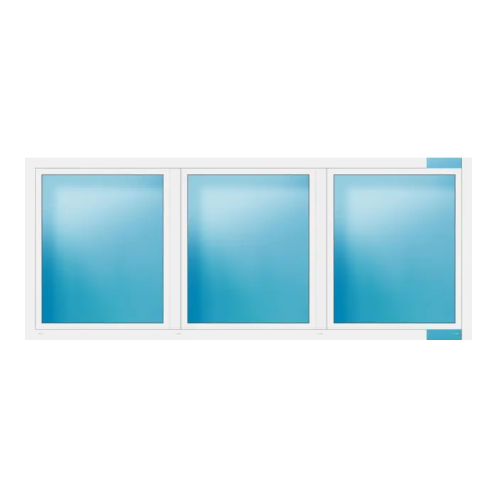Dreiflügeliges Fenster 334x136 cm Weiß
