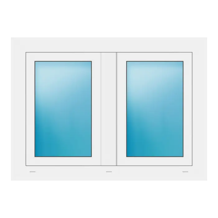 Zweiflügeliges Fenster 104x76 cm Weiß