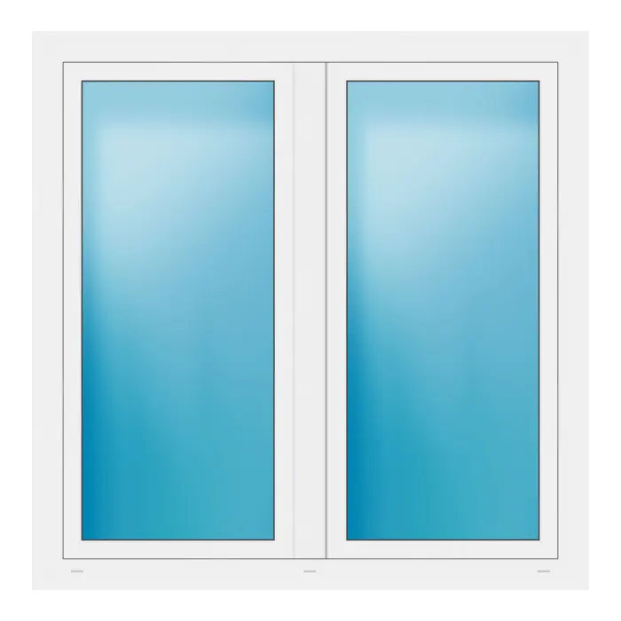 Zweiflügeliges Fenster 141,5x142 cm Weiß