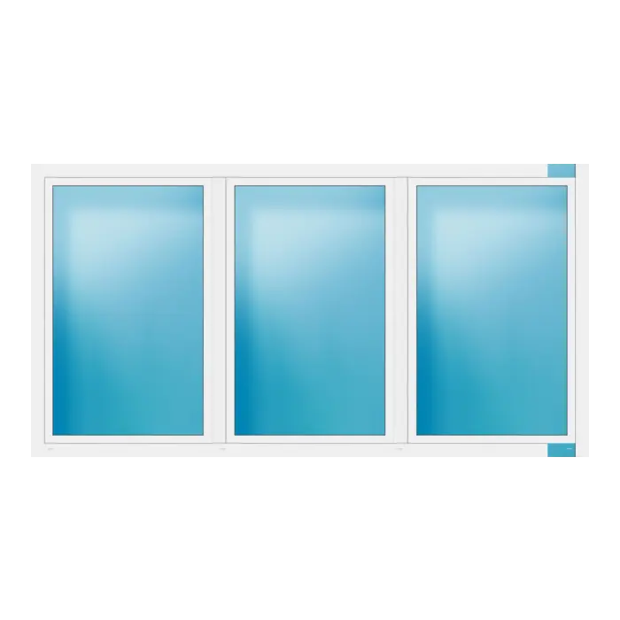 Dreiflügeliges Fenster 324x170 cm Weiß