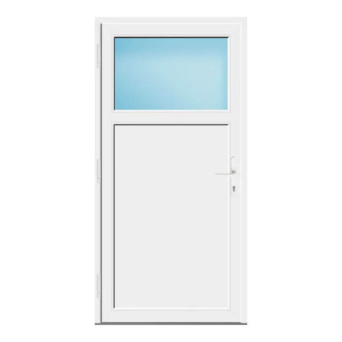 Nebeneingangstür 89x180 cm Weiß 1/3 Glas