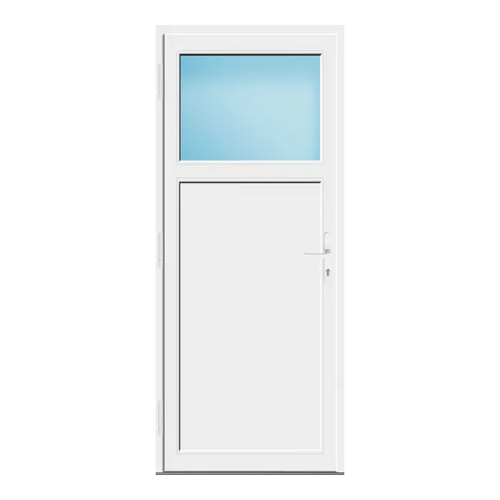 Nebeneingangstür 87x208 cm Anthrazit genarbt 1/3 Glas