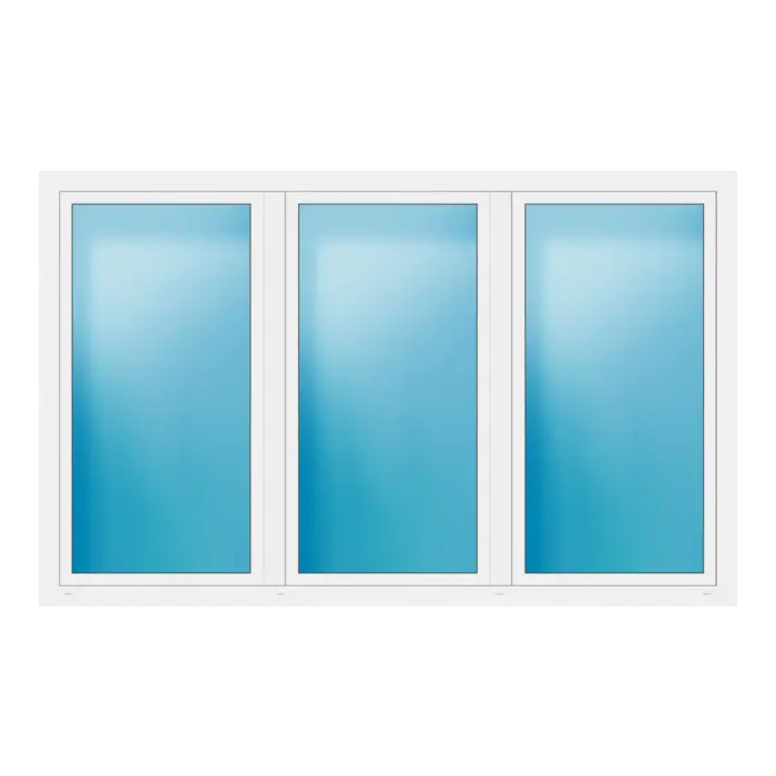 Dreiflügeliges Fenster 266x166 cm Weiß