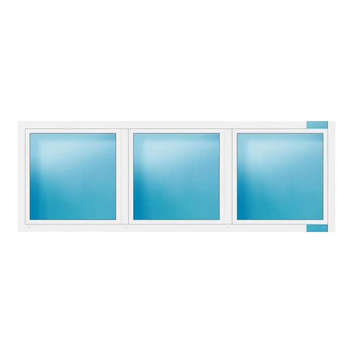 Dreiflügeliges Fenster 330x115 cm Weiß