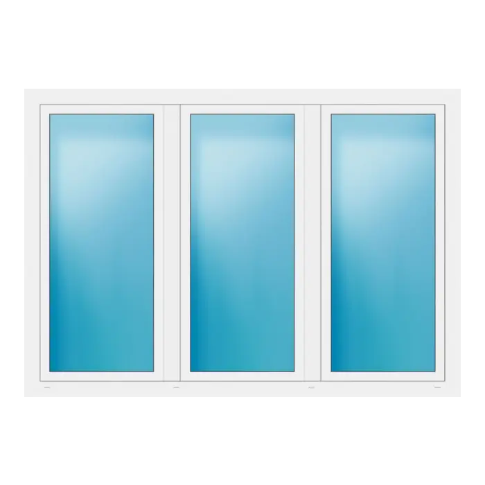 Dreiflügeliges Fenster 218x154 cm Weiß