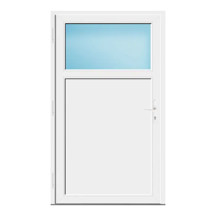 Nebeneingangstür 118x200 cm Weiß 1/3 Glas