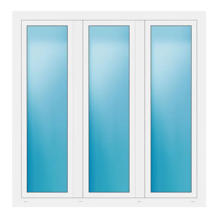 Dreiflügeliges Fenster 166x168 cm Weiß