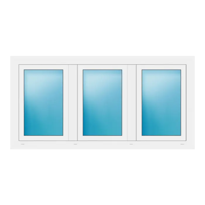 Dreiflügeliges Fenster 170x86 cm Weiß