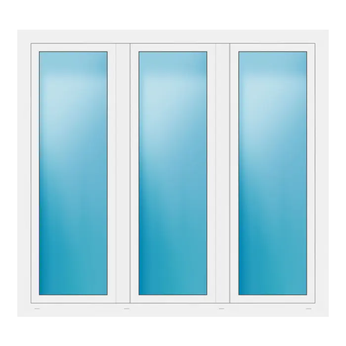 Dreiflügeliges Fenster 180x166 cm Weiß