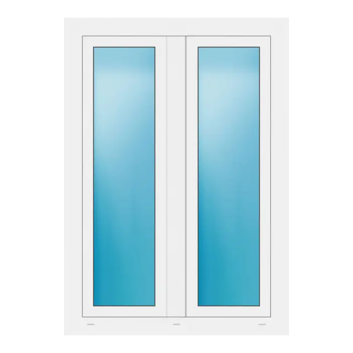 Zweiflügeliges Fenster 97x137 cm Weiß