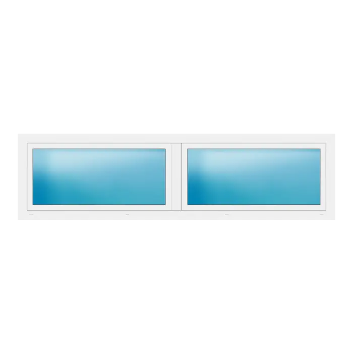 Zweiflügeliges Fenster 266x72 cm Weiß