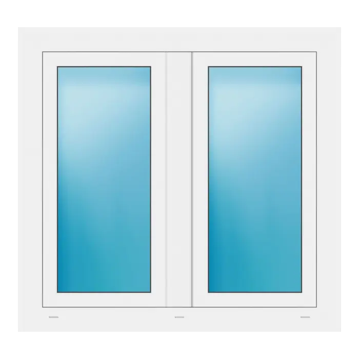 Zweiflügeliges Fenster 104x98 cm Weiß