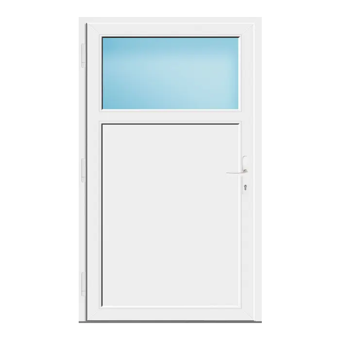Nebeneingangstür 109x182 cm Weiß 1/3 Glas