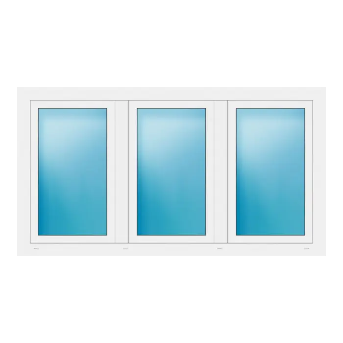 Dreiflügeliges Fenster 186x102 cm Weiß