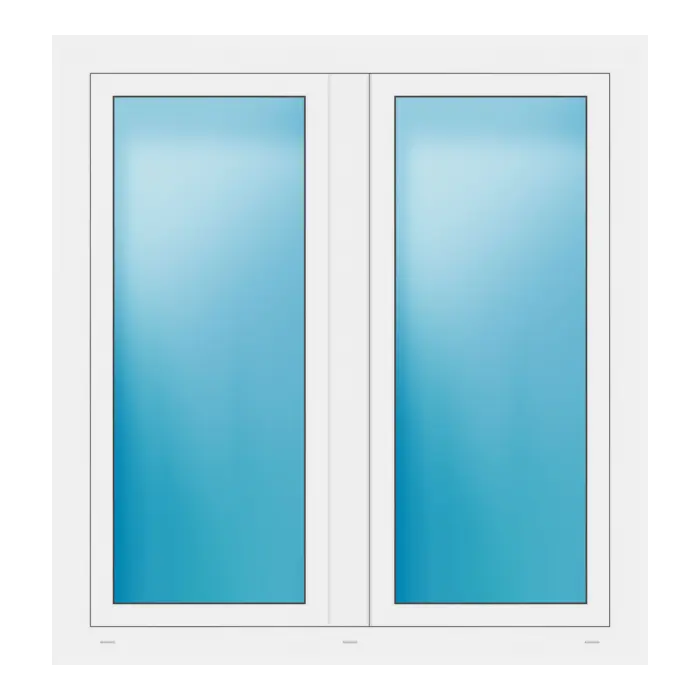 Zweiflügeliges Fenster 123x130 cm Weiß