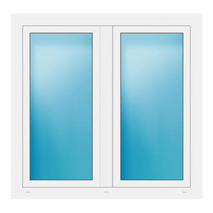 Zweiflügeliges Fenster 126x122 cm Weiß