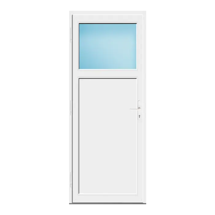 Nebeneingangstür 90x226 cm Anthrazit genarbt 1/3 Glas