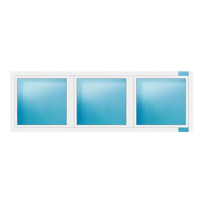 Dreiflügeliges Fenster 326x108 cm Weiß