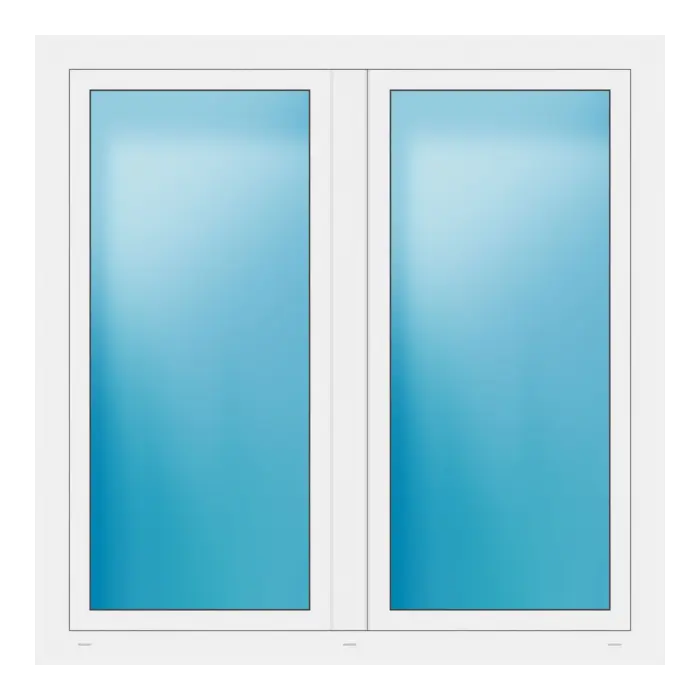 Zweiflügeliges Fenster 145x145 cm Weiß