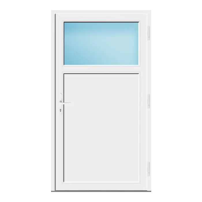 Nebeneingangstür 110x200 cm Anthrazit genarbt 1/3 Glas