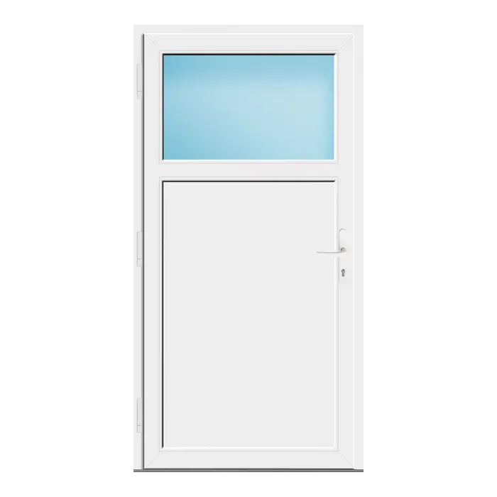 Nebeneingangstür 98x190,5 cm Anthrazitgrau genarbt 1/3 Glas