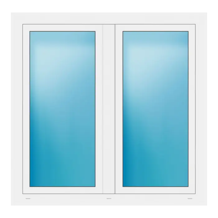 Zweiflügeliges Fenster 132x130 cm Weiß