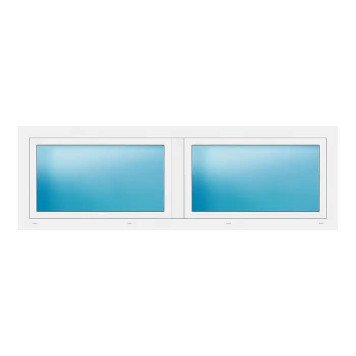 Zweiflügeliges Fenster 215x70 cm Weiß