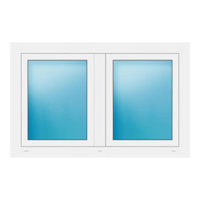 Zweiflügeliges Fenster 128x82 cm Weiß