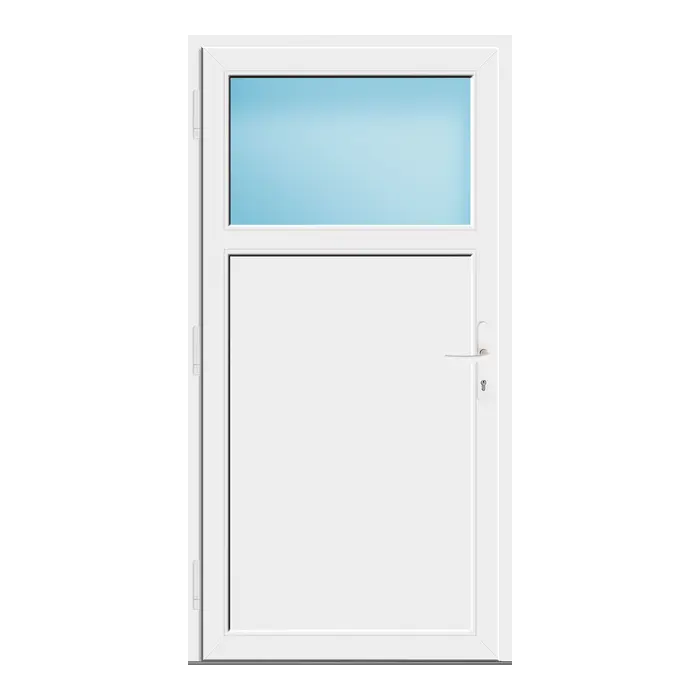Nebeneingangstür 95x185 cm Weiß 1/3 Glas